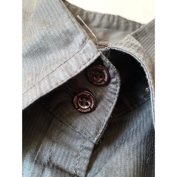 MOUSSY PINSTRIPE LONG BLACK SHIRT DRESS - Picture 6 of 6